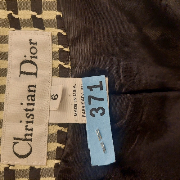 VINTAGE CHRISTIAN DIOR 80s 1 button BLAZER - Geometric Print - 6 - Picture 8 of 11